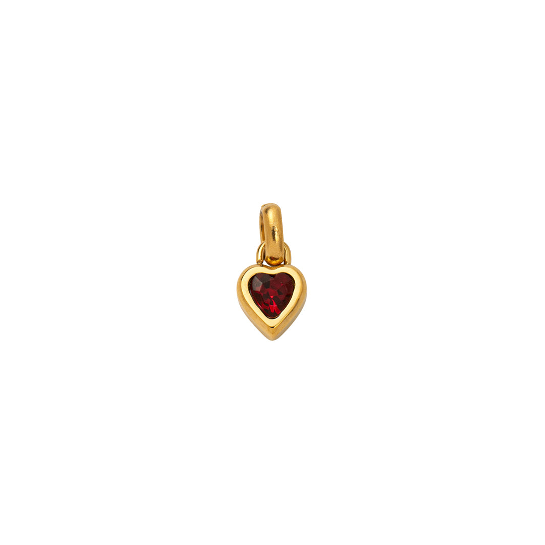 Gold Heart Birthstone Charms