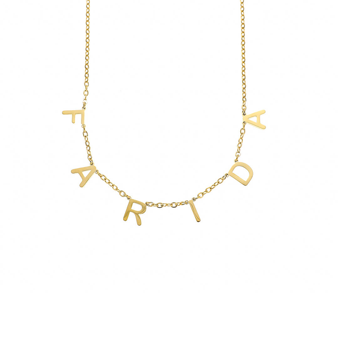 Gold Isabella Letter Name Necklace