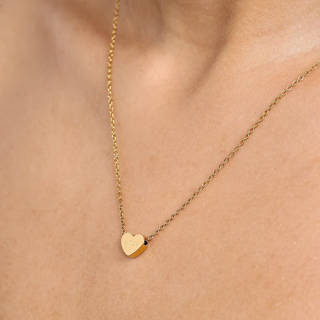 Gold Custom Heart Necklace