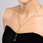 Gold Custom Initials Lariat Name Necklace