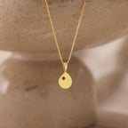 Gold Personalized Initial Birthstone Necklace