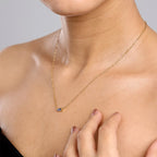 Gold Baguette Birthstone Necklace