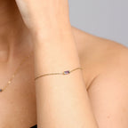 Gold Baguette Birthstone Bracelet