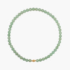 JUNE ELLE MagMix Green Aventurine Bead Necklace with a central gold magnetic clasp on a pure white background, allowing for modular combinations with other MagMix pieces.