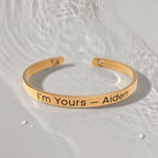 Gold Custom Engraved Bangle
