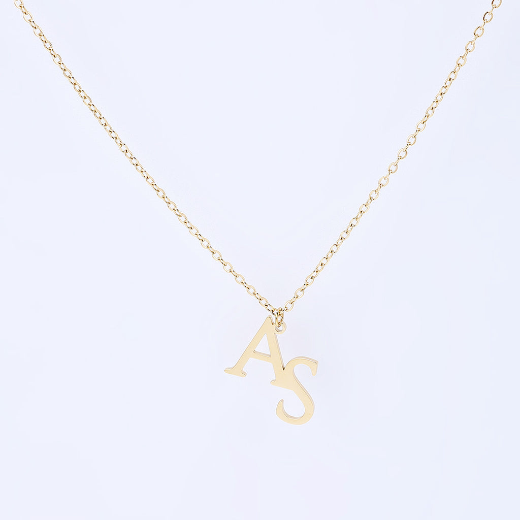 Gold Custom Dual Initial Necklace