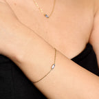 Gold Baguette Birthstone Bracelet