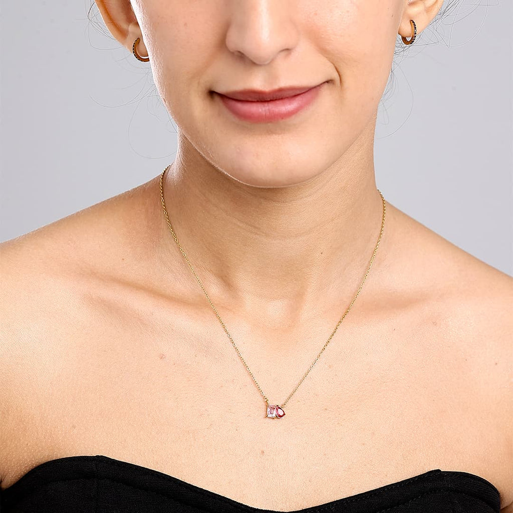 Gold Toi et Moi Birthstone Necklace