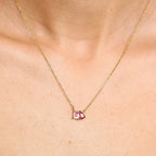 Gold Toi et Moi Birthstone Necklace