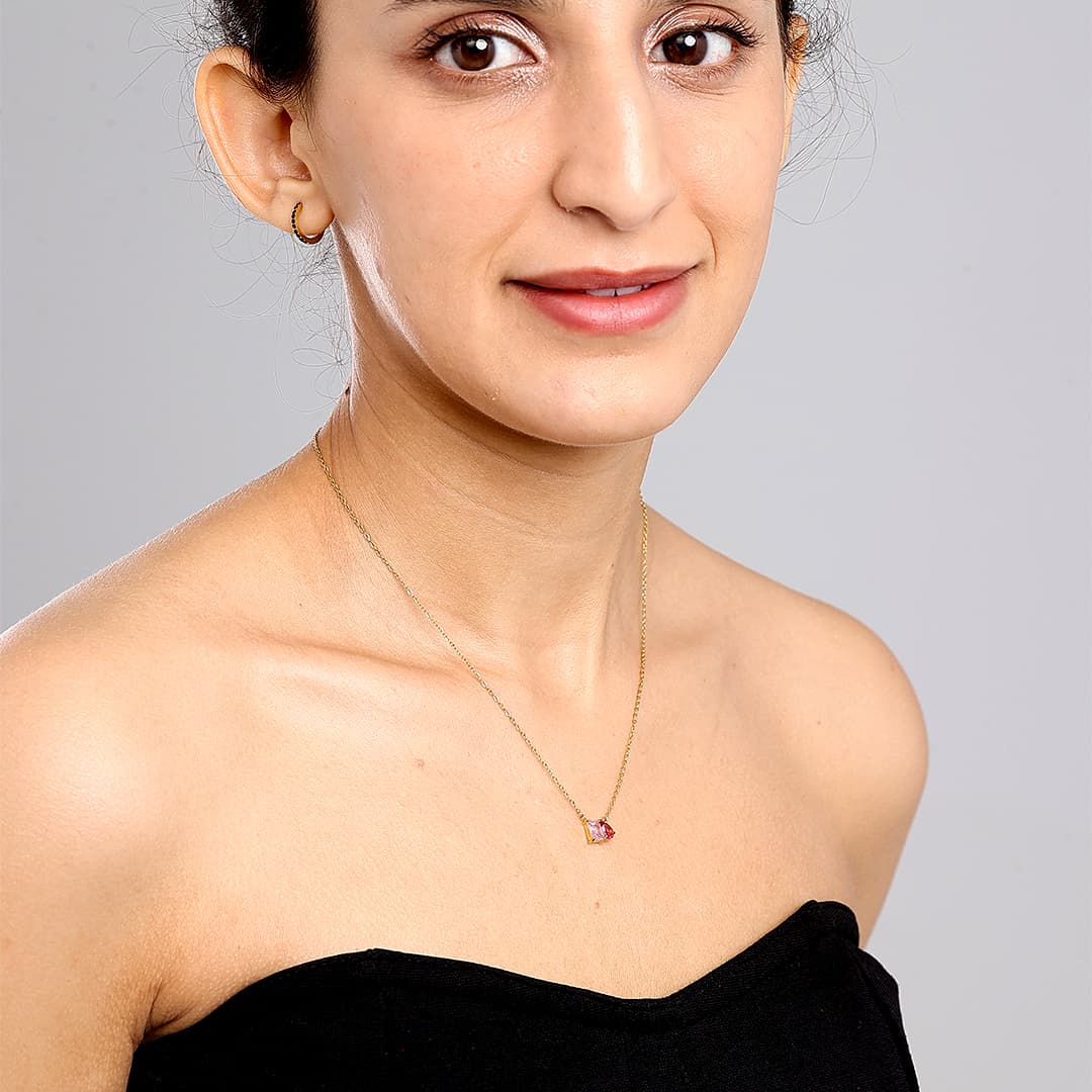 Gold Toi et Moi Birthstone Necklace