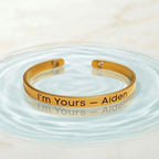 Gold Custom Engraved Bangle