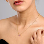 Gold Toi et Moi Birthstone Necklace