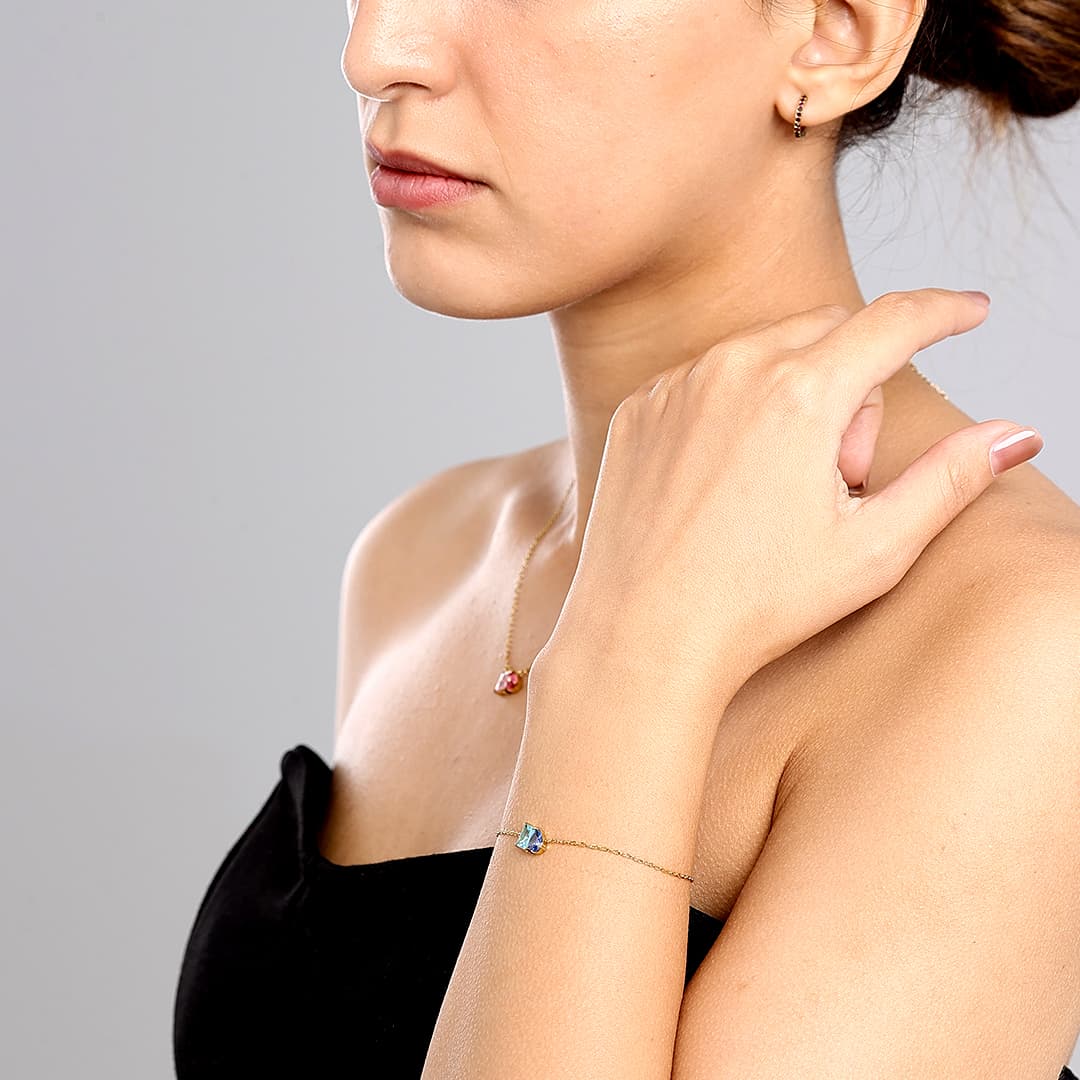 Gold Toi et Moi Birthstone Bracelet