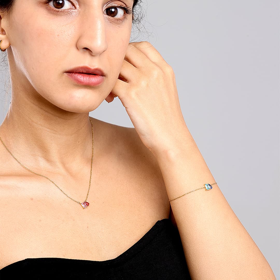 Gold Toi et Moi Birthstone Bracelet