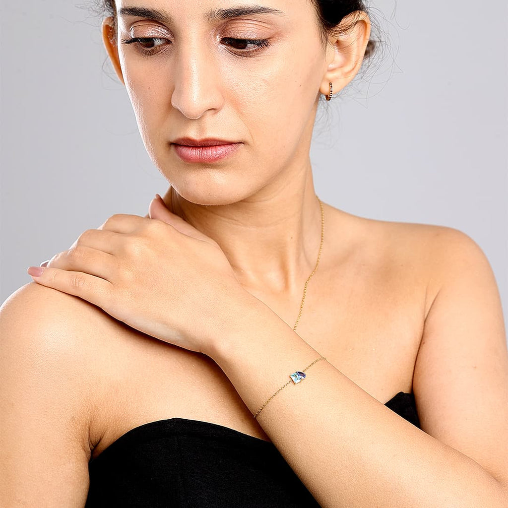 Gold Toi et Moi Birthstone Bracelet