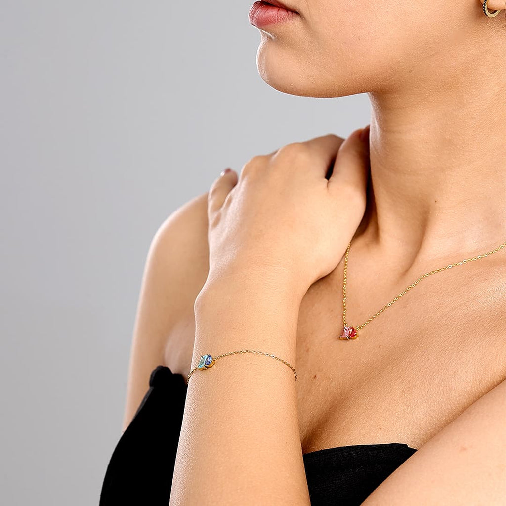 Gold Toi et Moi Birthstone Bracelet