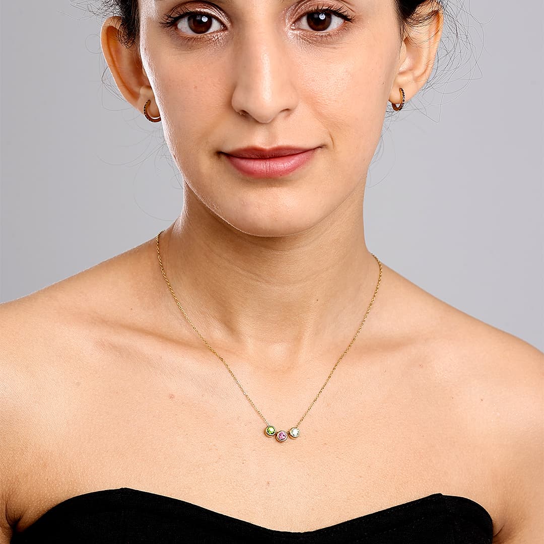 Gold Hannah Birthstone Necklace