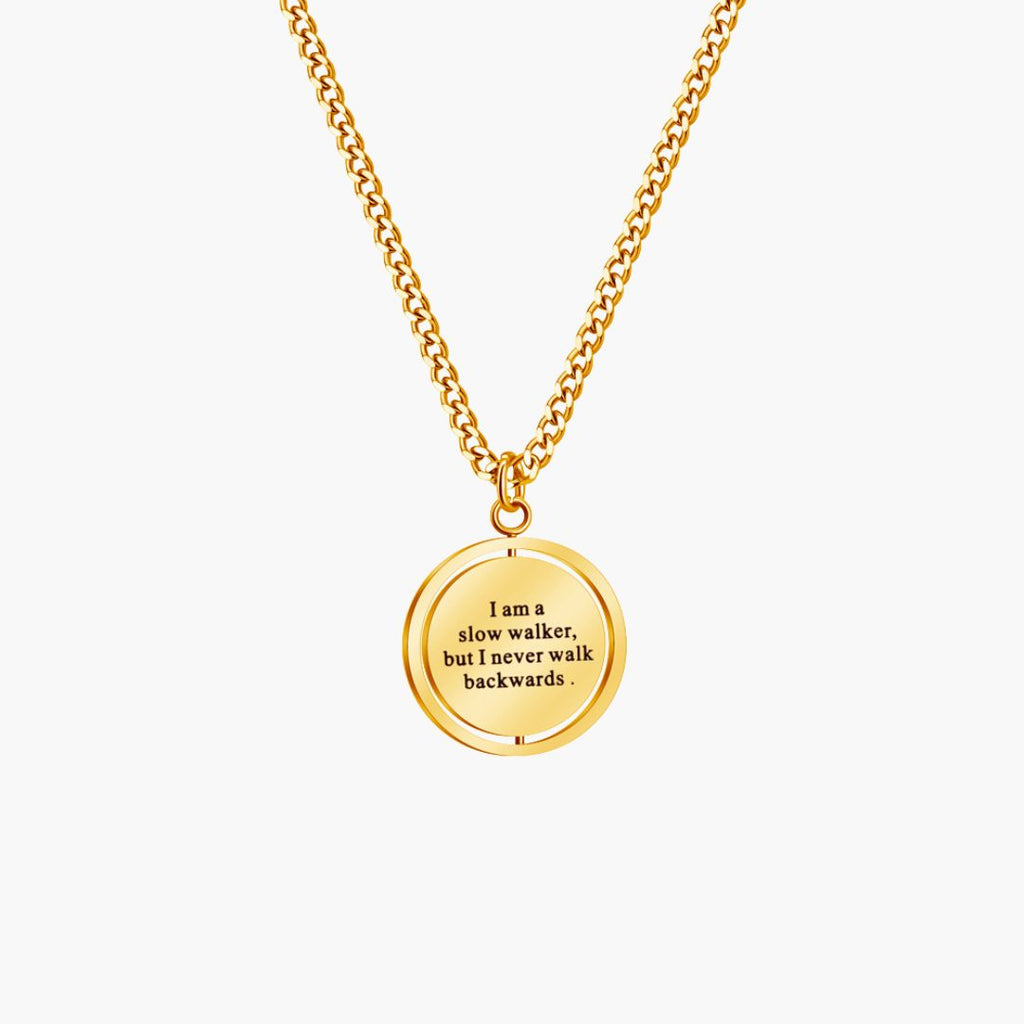 Gold Engraved Compass Necklace