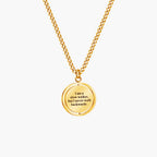 Gold Engraved Compass Necklace