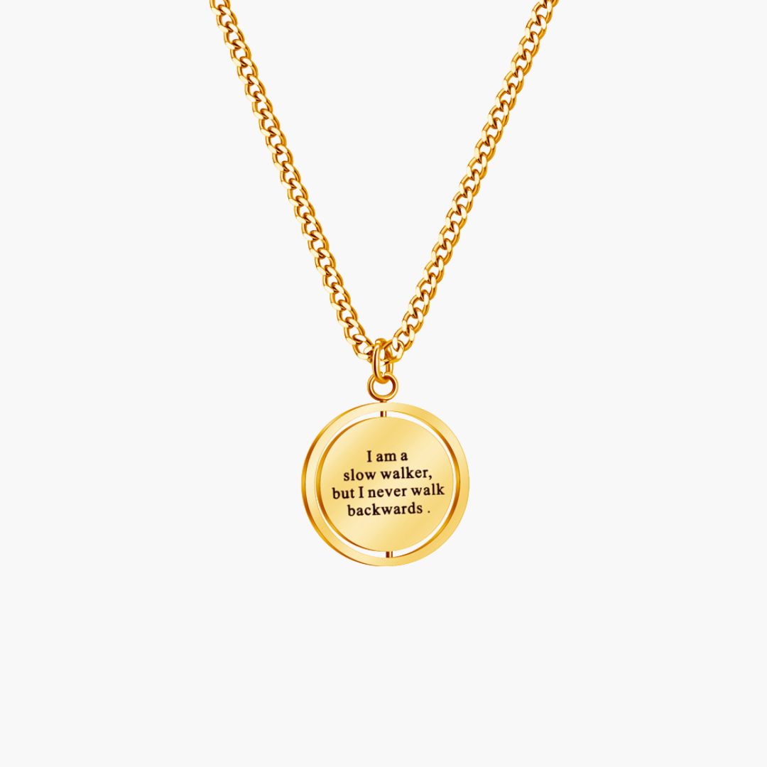 Gold Engraved Compass Necklace