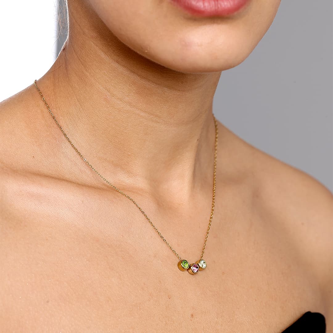 Gold Hannah Birthstone Necklace