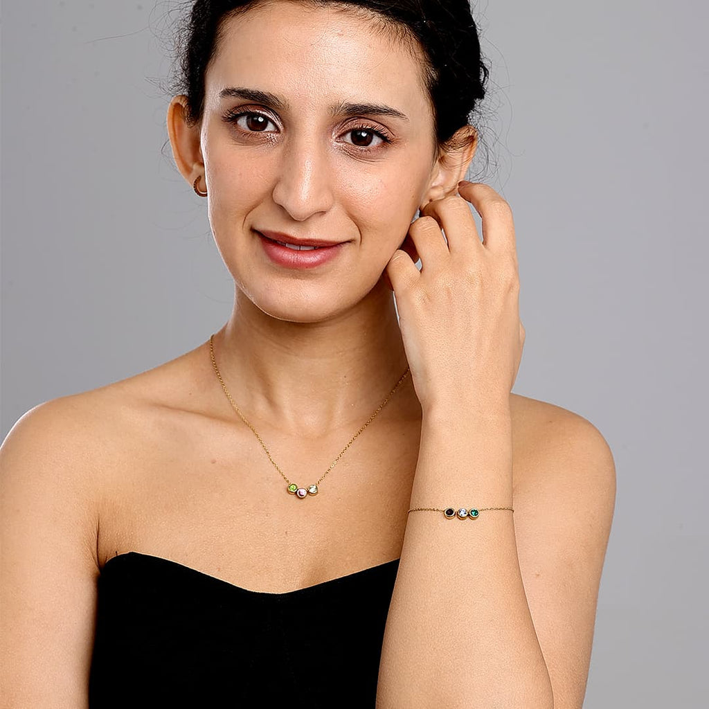 Gold Hannah Birthstone Necklace