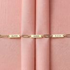 Gold Engraved Tag Name Bracelet