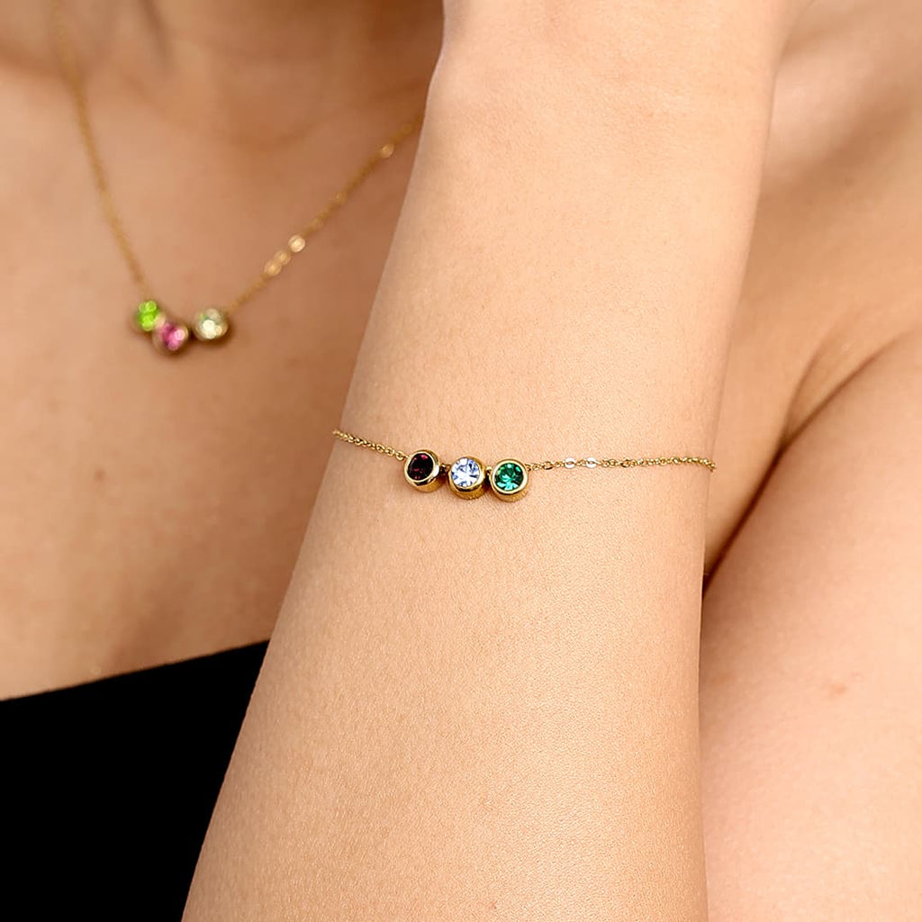 Gold Hannah Birthstone Bracelet