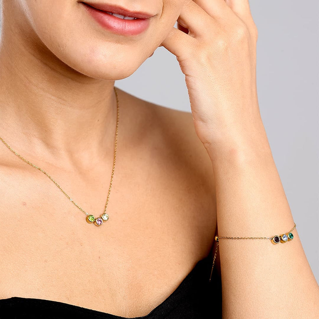 Gold Hannah Birthstone Bracelet