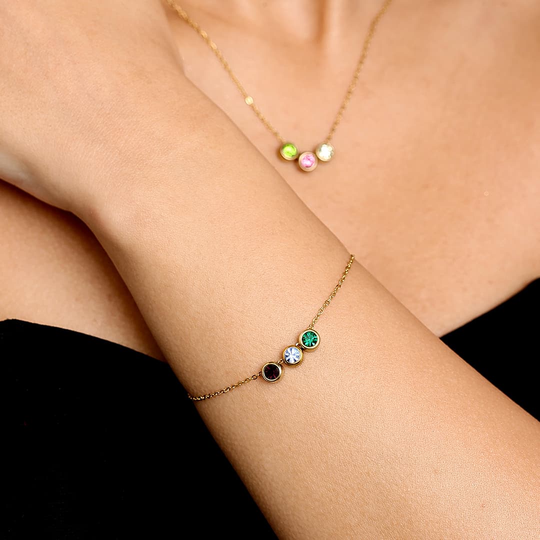 Gold Hannah Birthstone Bracelet