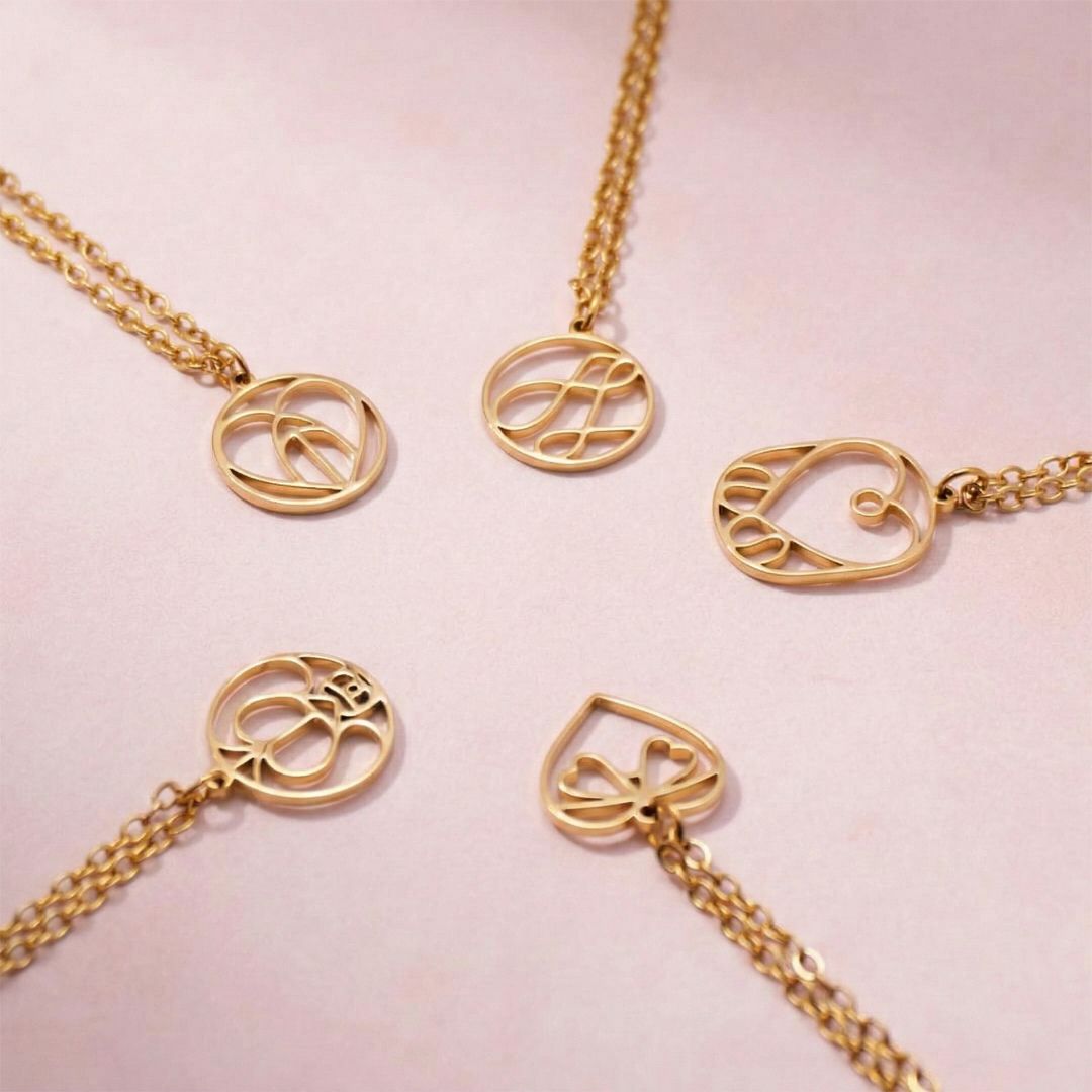 Gold Custom Monogram Necklace
