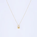 Gold Initial Lock Necklace