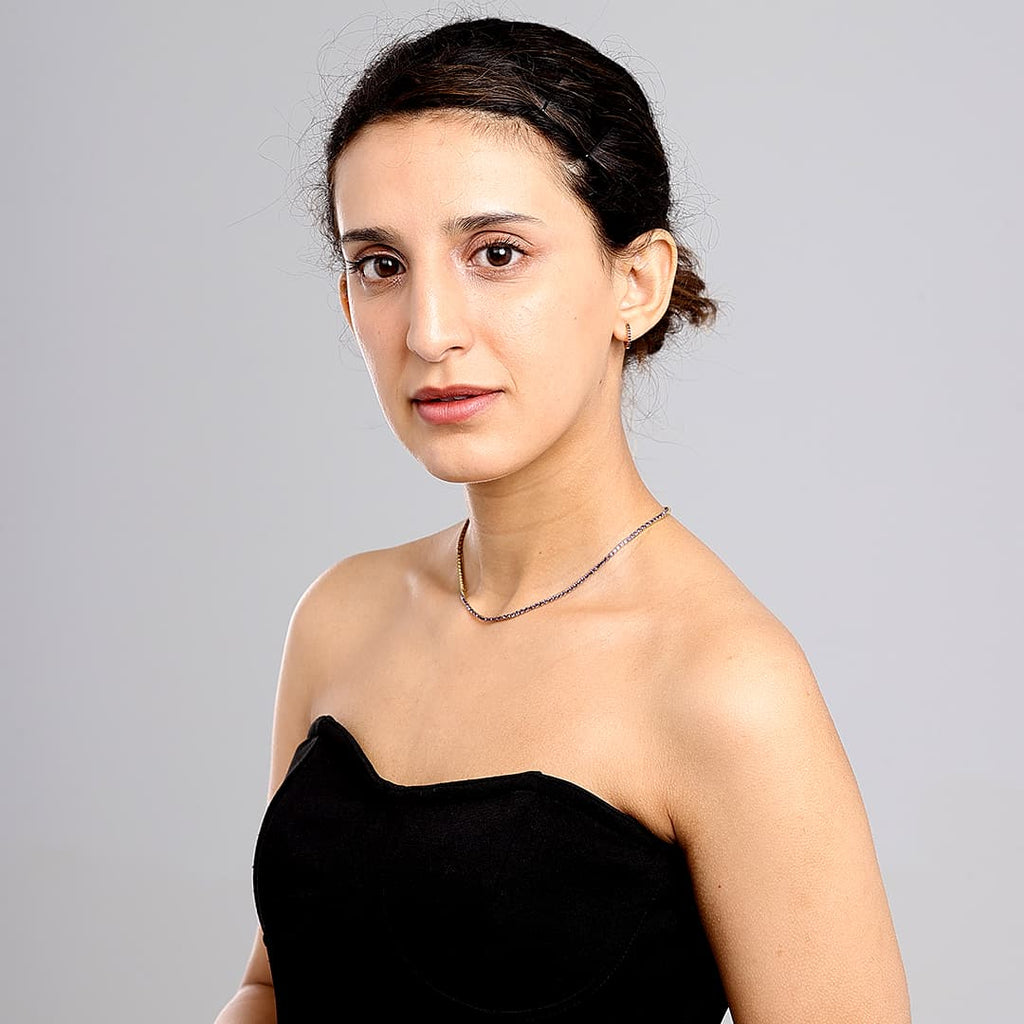 Gold Tiny Birthstone Tennis Necklace