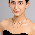 Gold Stella Birthstone Name Necklace