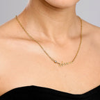 Gold Stella Birthstone Name Necklace