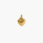 JUNE ELLE 18K gold plated stainless steel Petite Puffy Heart Charm pendant, clear front view