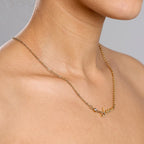 Gold Stella Birthstone Name Necklace