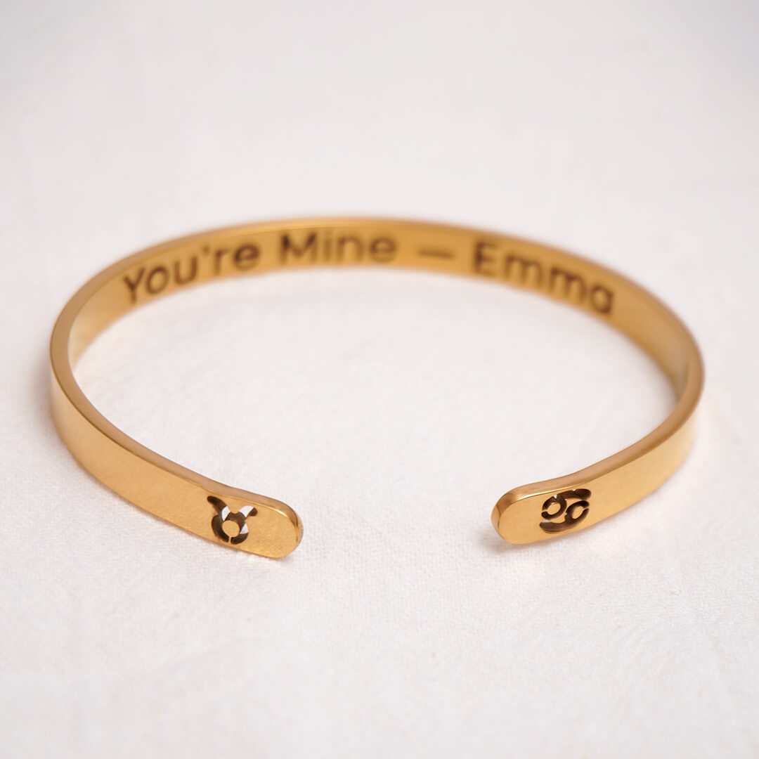 Gold Custom Engraved Bangle