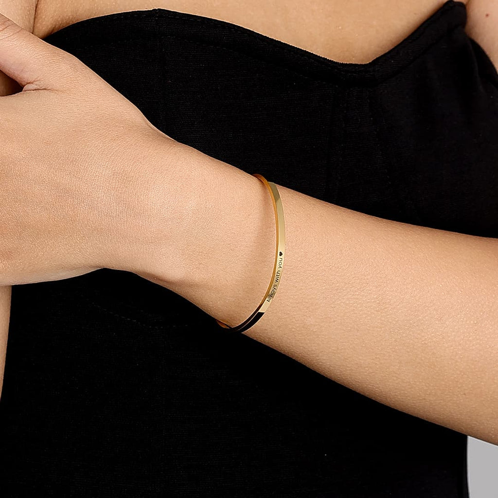Gold Custom Engraved Bangle