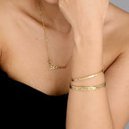 Gold Custom Engraved Bangle