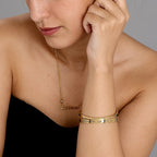 Gold Custom Engraved Bangle