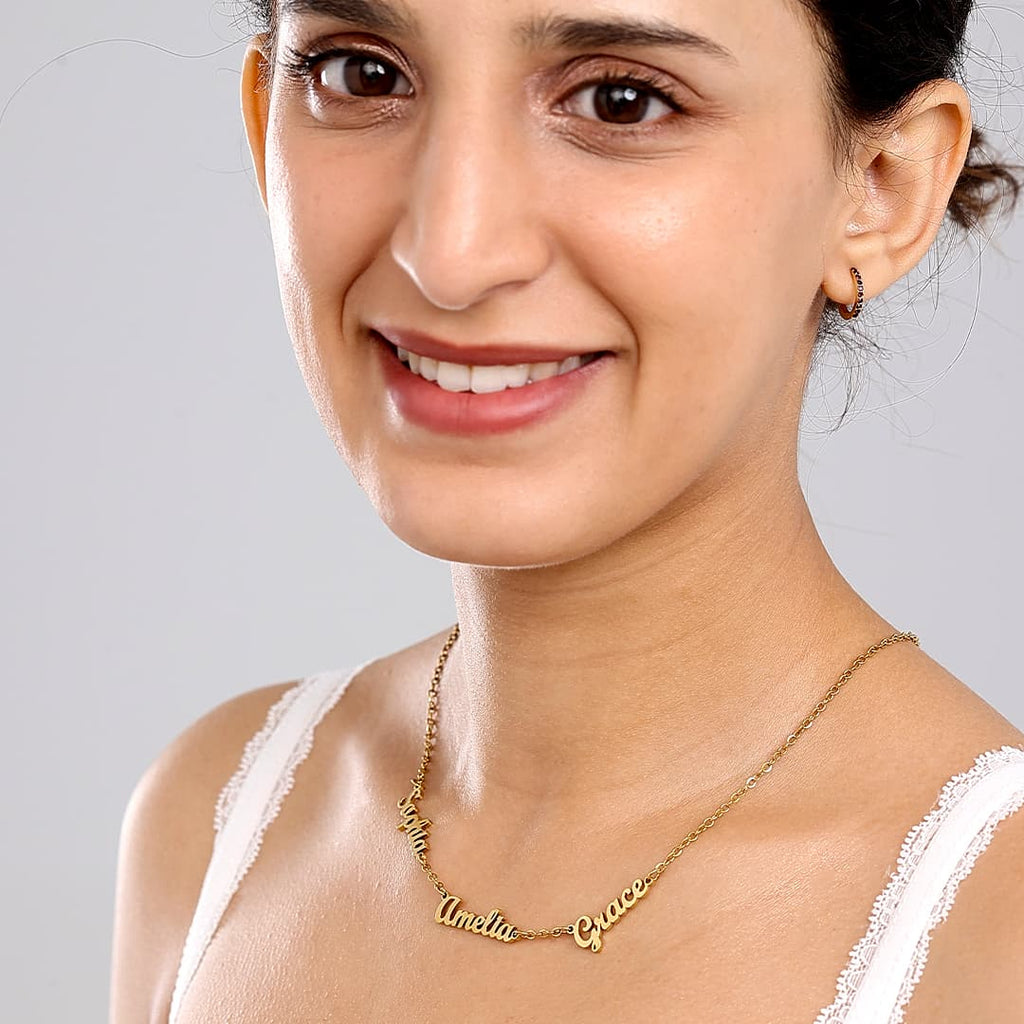 Gold Dainty Custom Multi Name Necklace