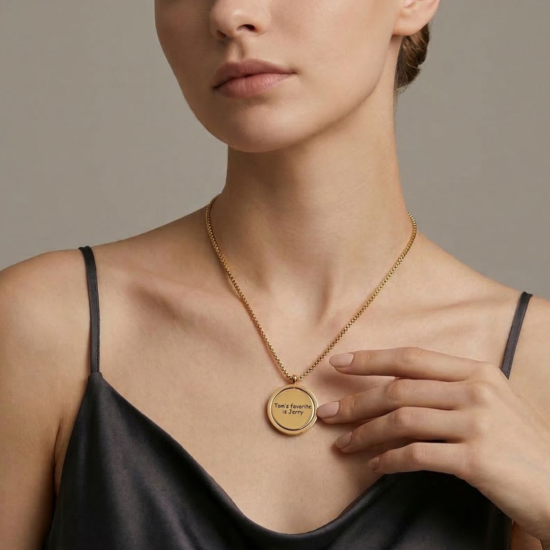 Gold Aura Engraved Necklace