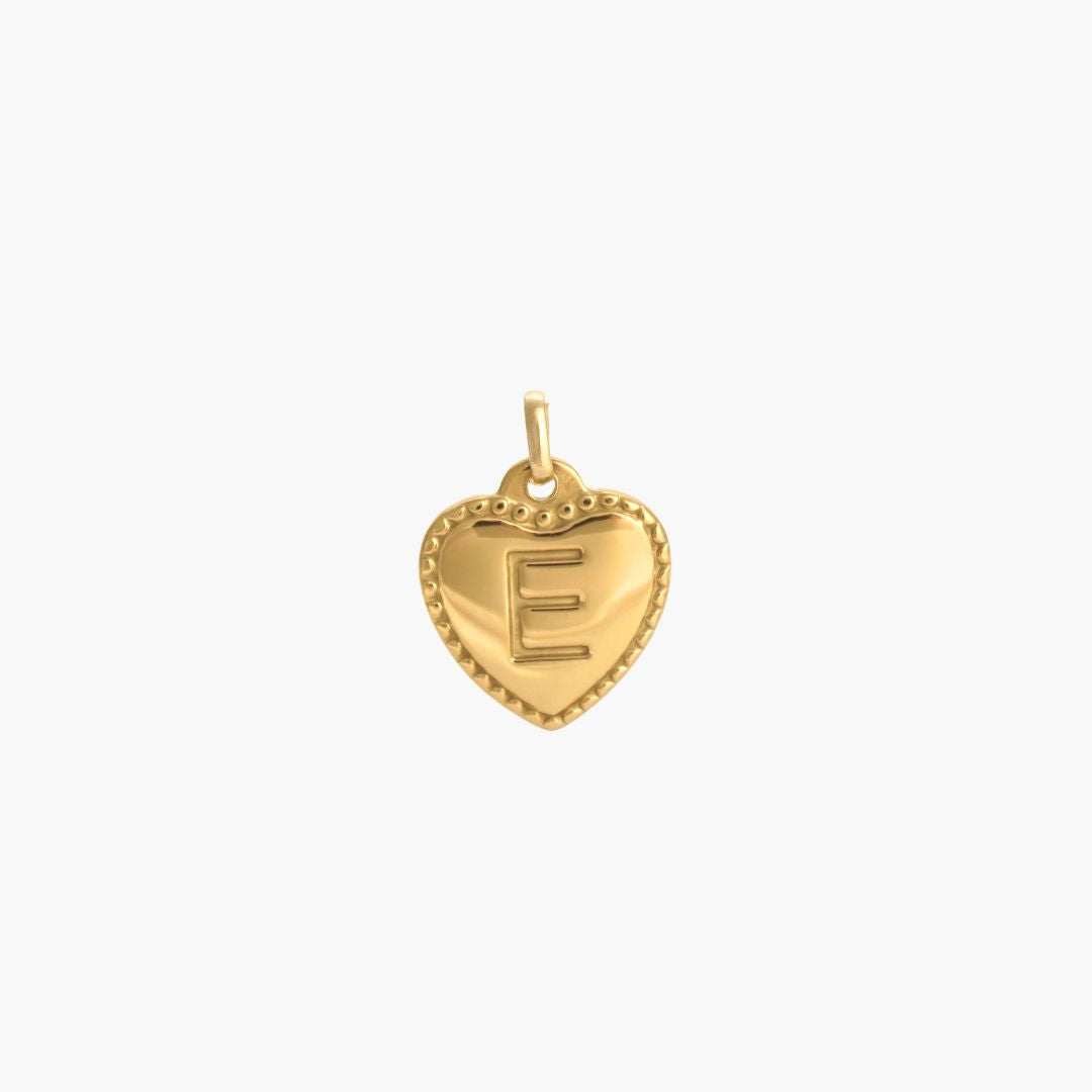Gold  Heart Initial Charm