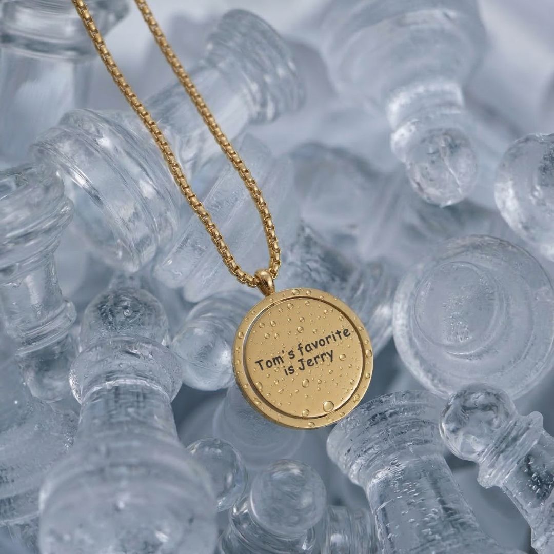 Gold Aura Engraved Necklace