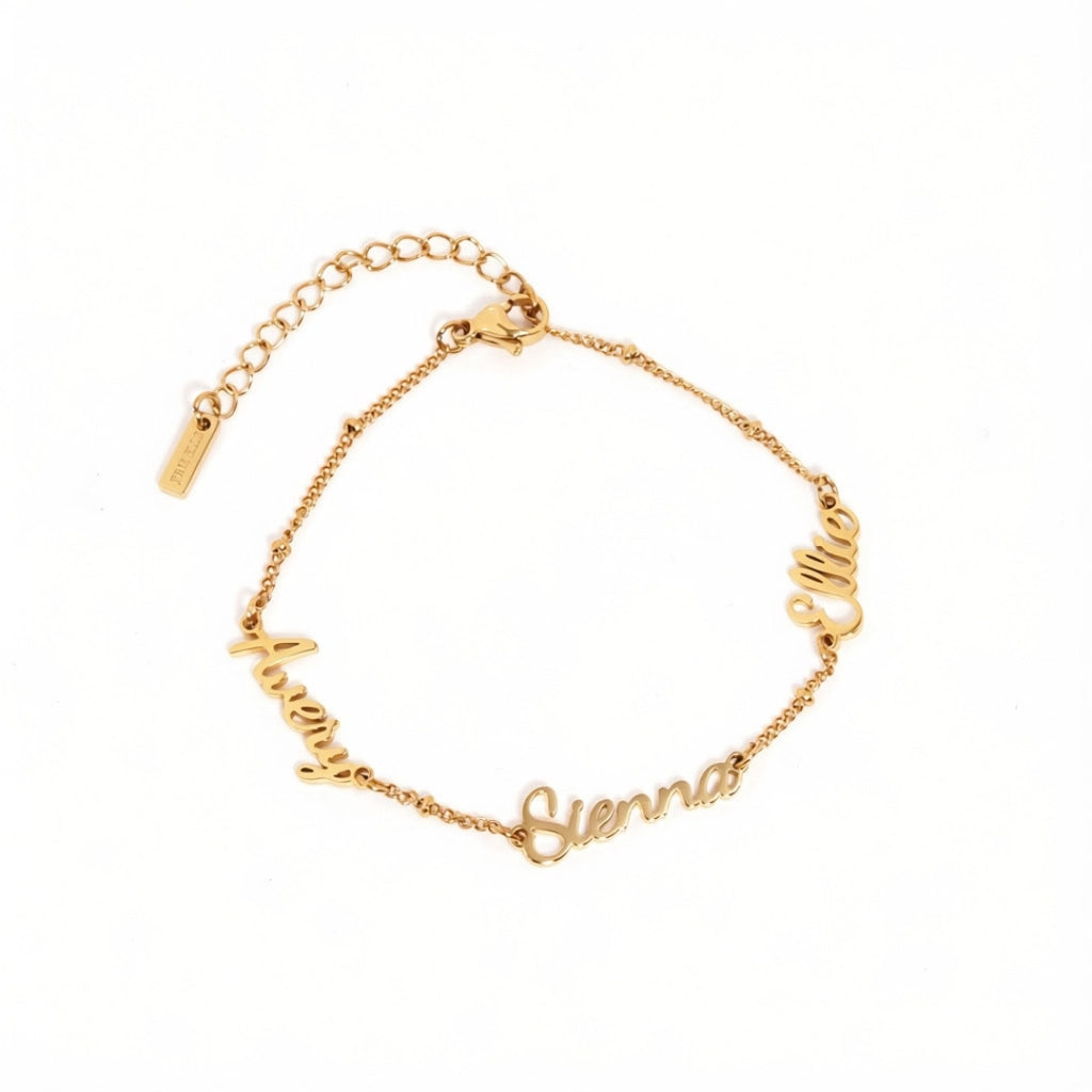 Gold Script Name Bracelet