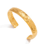 Gold Orchid Bloom Cuff Bangle