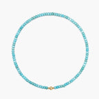 JUNE ELLE MagMix Turquoise Bead Necklace with a central gold magnetic clasp on a pure white background, allowing for modular combinations with other MagMix pieces.