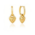 Gold Amour Heart Hoop Earrings