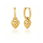 Gold Amour Heart Hoop Earrings